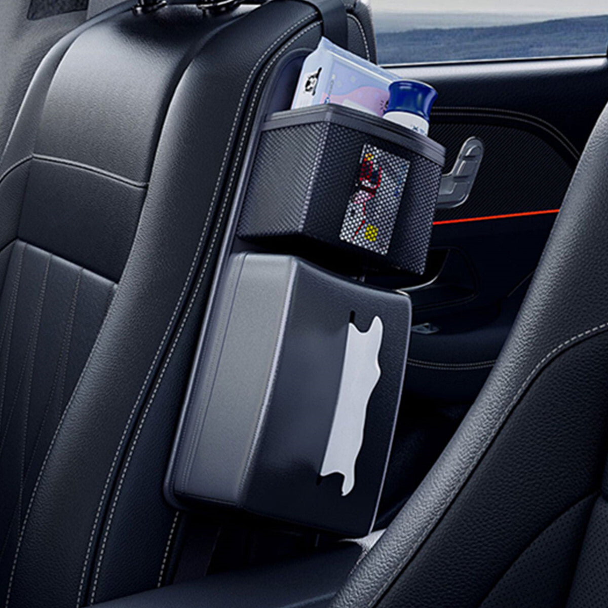 Black Car for Seat Side Back Storage Organizer Multifunctional Hanging Bag Holder