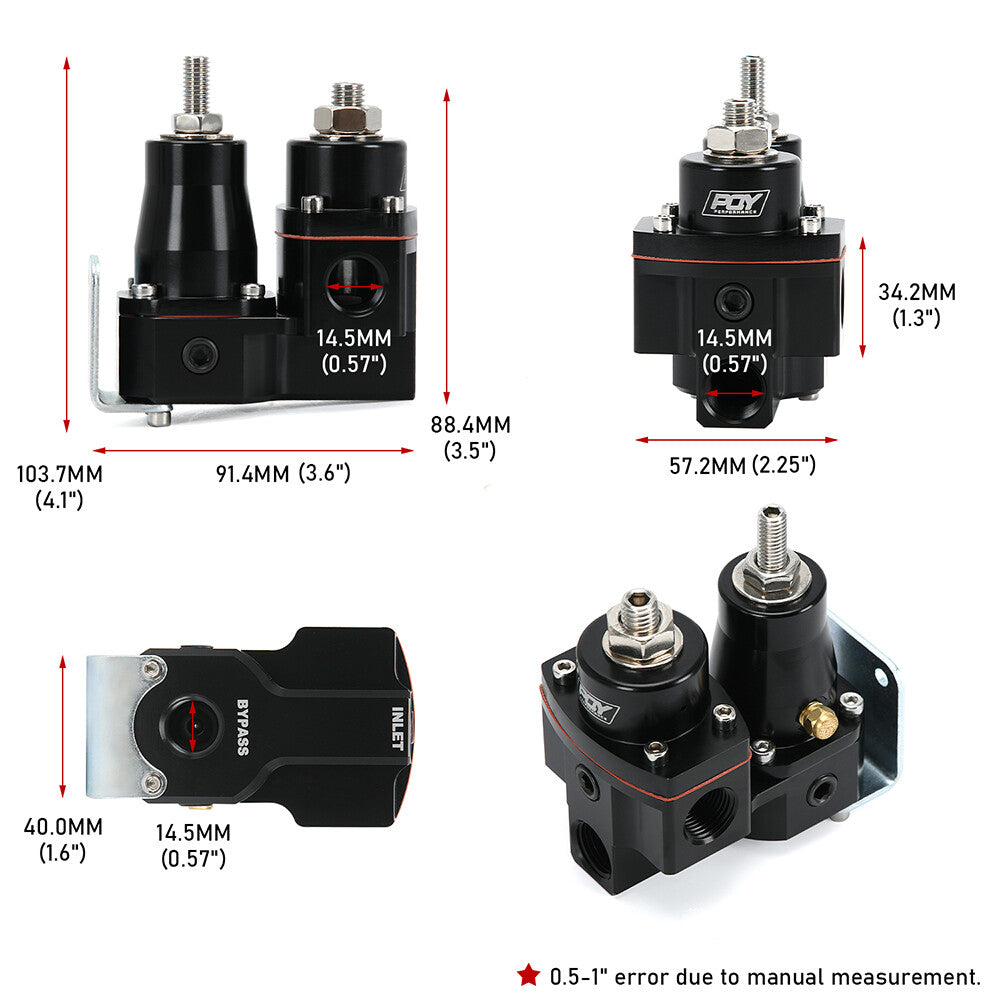 FPR EFI to Carb Dual Stage Fuel Pressure Regulator Kit 5-9 PSI 1/8NPT Universal