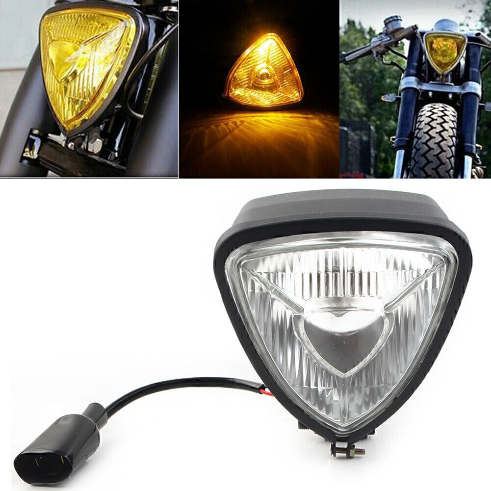 12V Triangle Motorradscheinwerferlampe Klar F¨¹r for Harley Chopper Bobber Custom