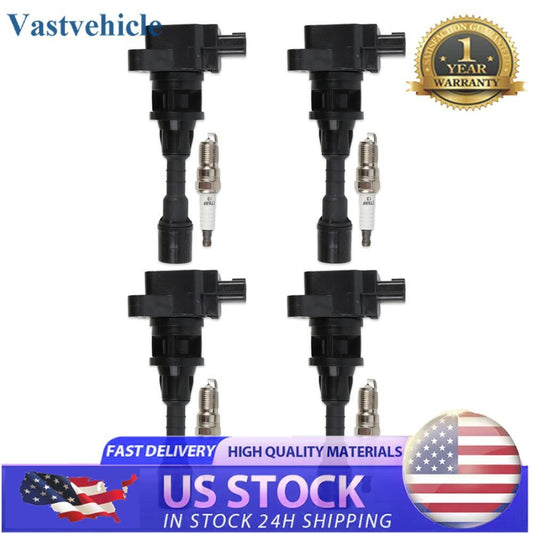 4pcs Ignition Coils + 4pcs Iridium Spark Plugs for Mazda 5 2006-2007 UF541 90813