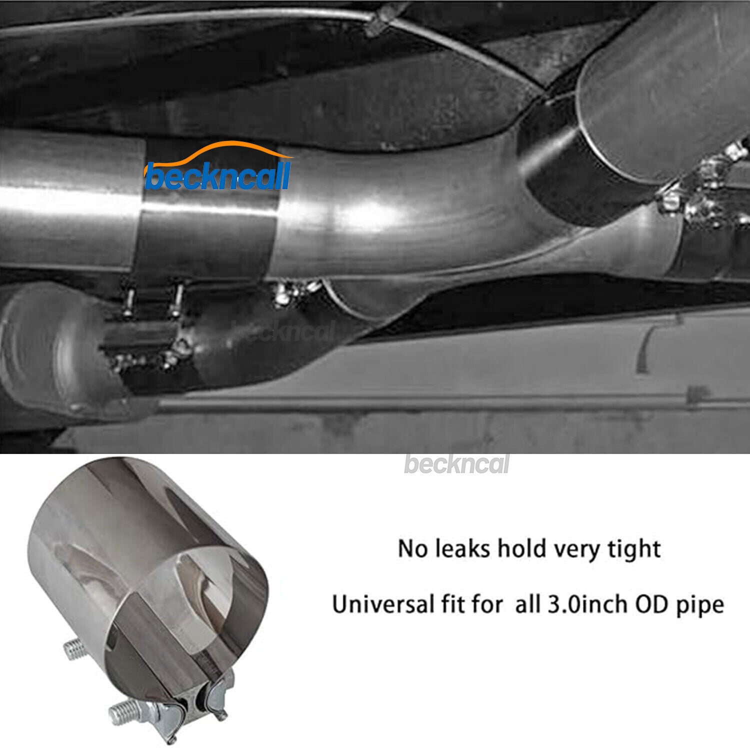 4x 3 OD Pipe Butt Joint Band Clamp Exhaust Sleeve Stainless Steel For Universal