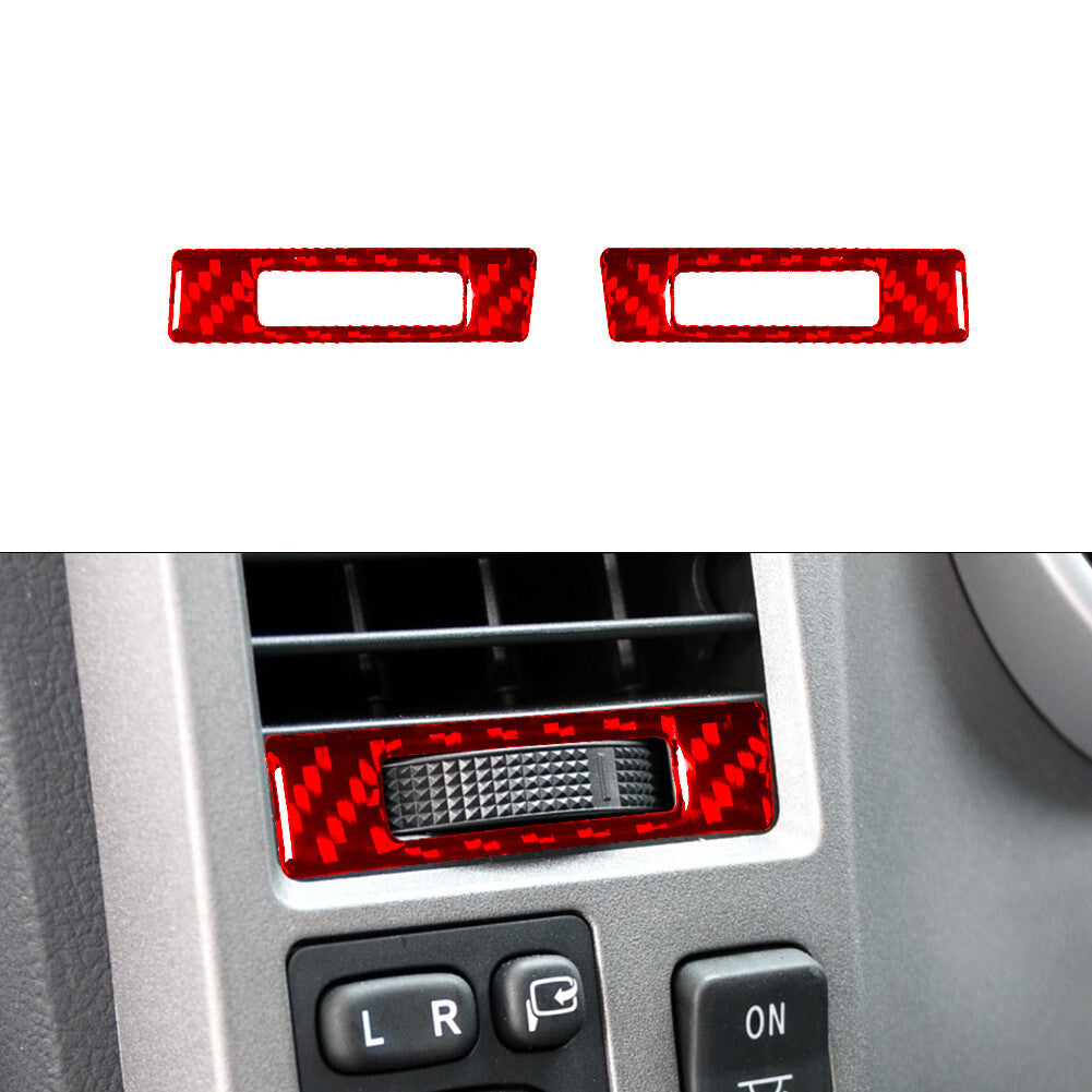Red Car Air Vent Frame Panel Trim Cover Carbon Fibre for Toyota Tundra 2007-2013