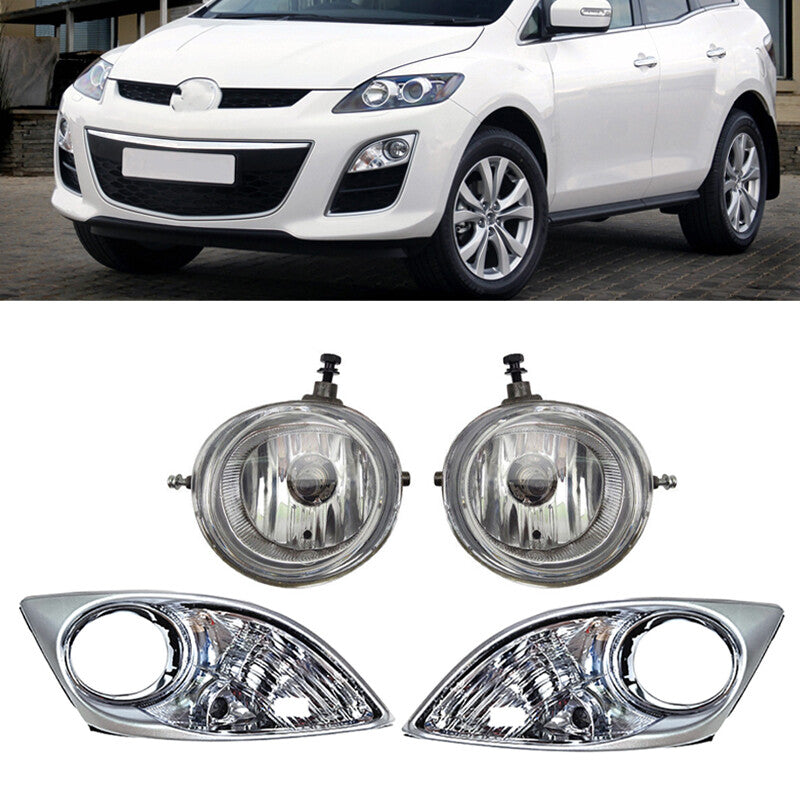 Pair Front Bumper Fog Light Cover Fog Lamp for Mazda CX7 CX-7 2009 2010 2011