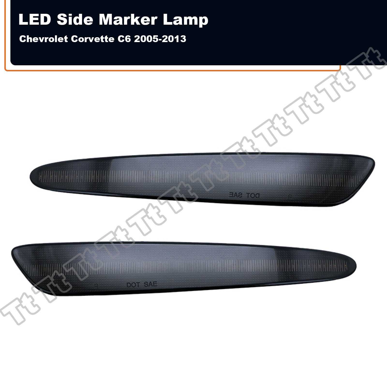 Smoked front amber LED side marker lights for 2005-2013 for Chevrolet for Corvette C6