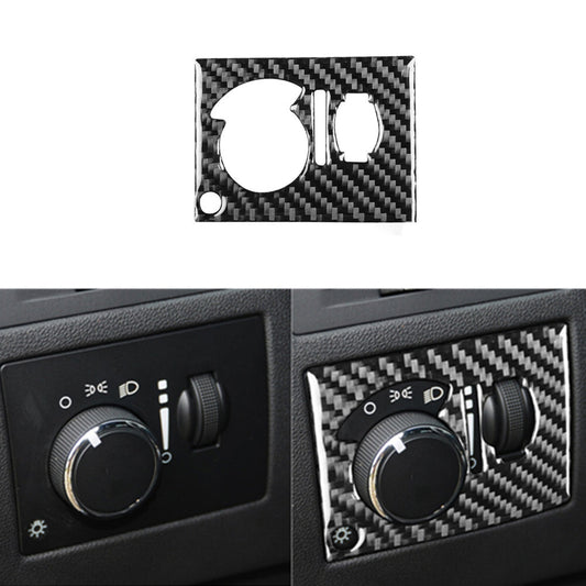 Carbon Fiber Headlight Switch Cover Trim for Dodge for Challenger 2008-2014 Type A