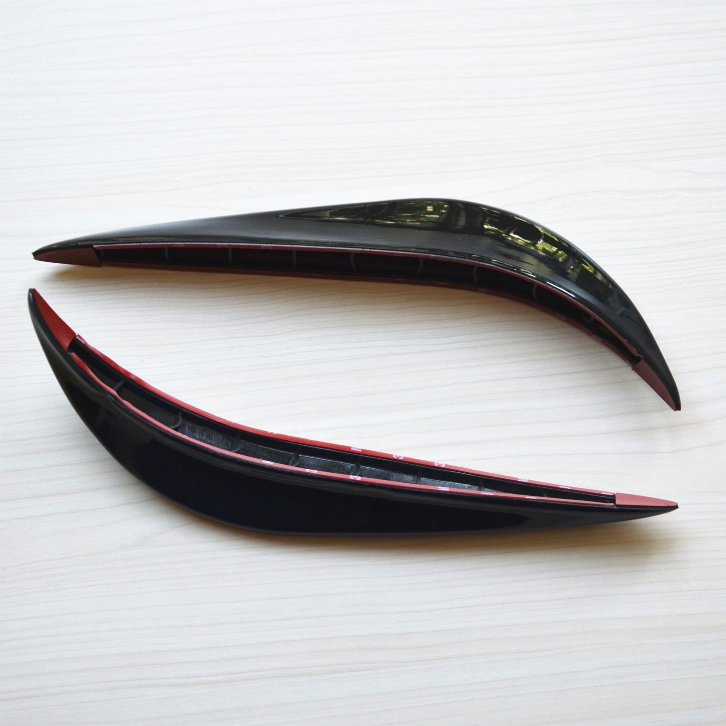 2Pc Car Bumper Anti-Rub Guard Cover Sticker Protector 3D Black Streamline Strip