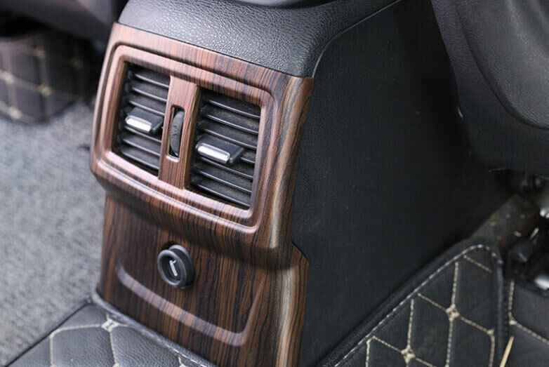 for BMW X1 2016-19 Pine Wood Grain Rear Air Outlet Anti-Kick Panel Vent Trim 1P