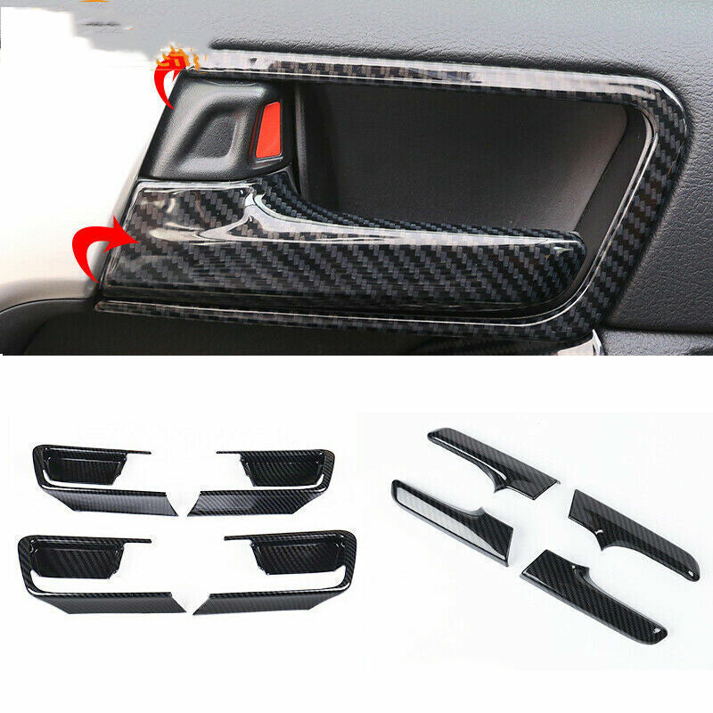 for Toyota Prado FJ150 2010-2021 Carbon ABS Inner Door Handle Bowl Cover Trim 8x