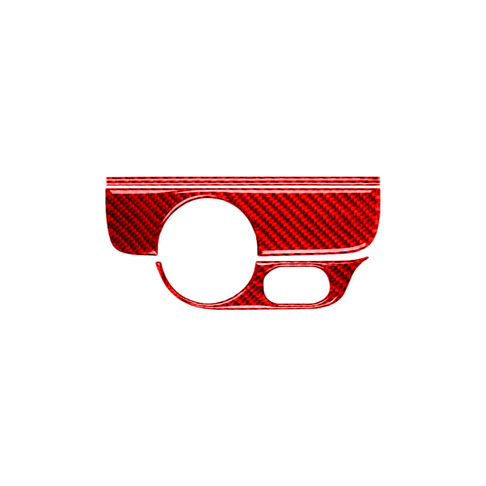 Red Carbon Fiber Headlight Control Cover Trim for Volkswagen for Jetta Sedan 2011-14