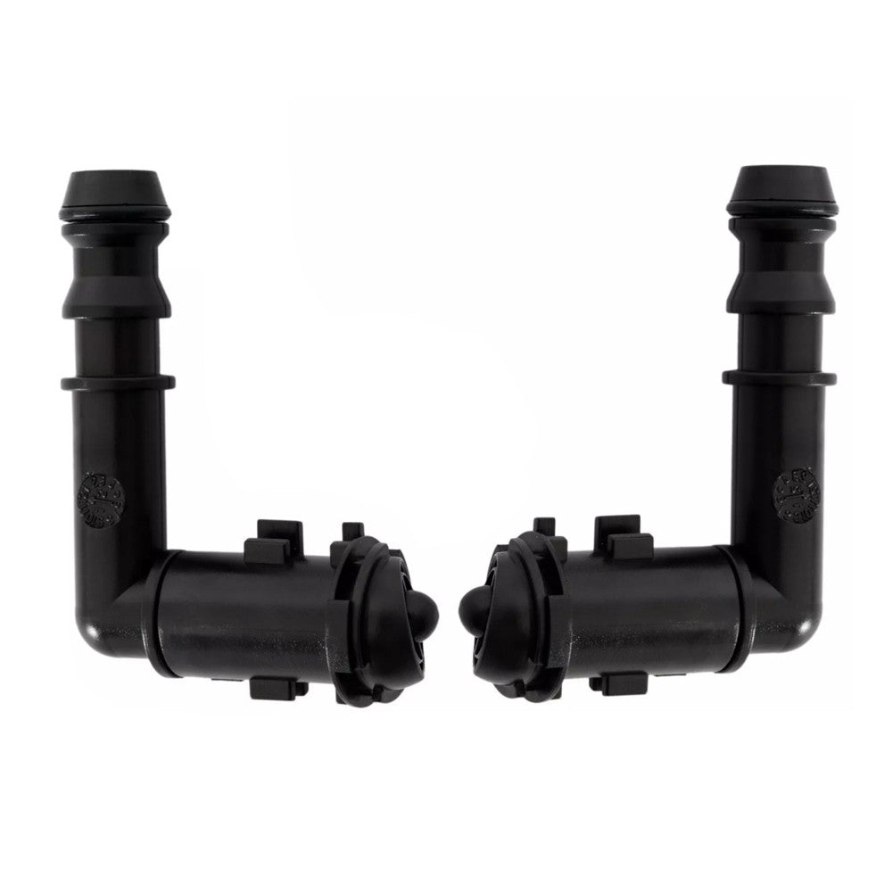 Set of 2 For CTS 2008 2009 Headlight Washer Fluid Jet Black Plastic Left+Right