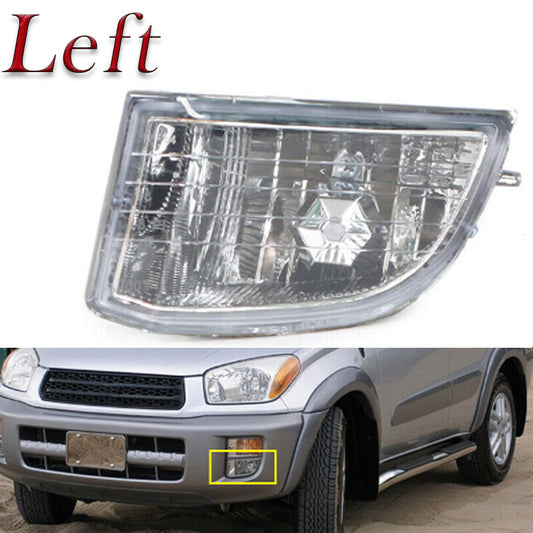 Front bumper fog lights and driving lights without bulbs on the left are applicable to 2001-2003 for Toyota Rav 4 models.