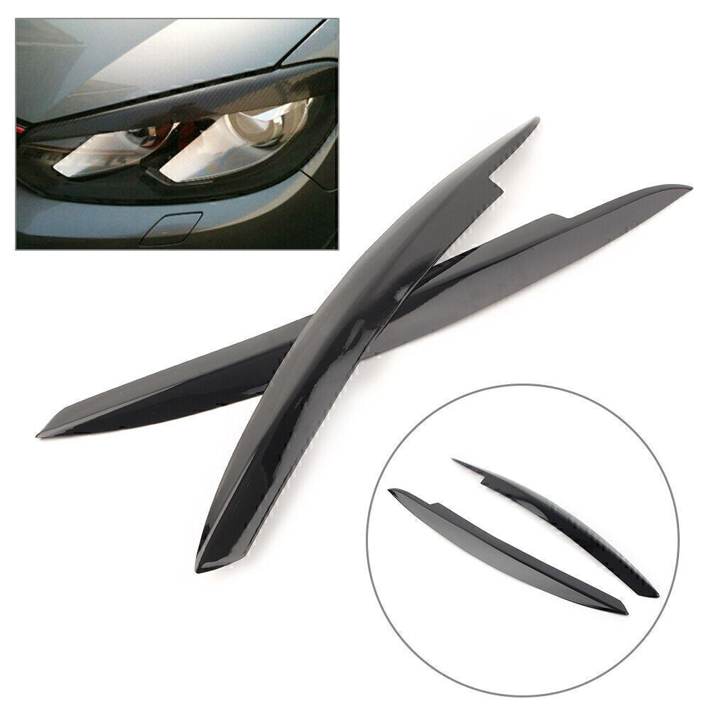for VW for Golf VI MK6 2008-2013 Black Headlight Cover Eyelid Eyebrow Eye Lid Brow