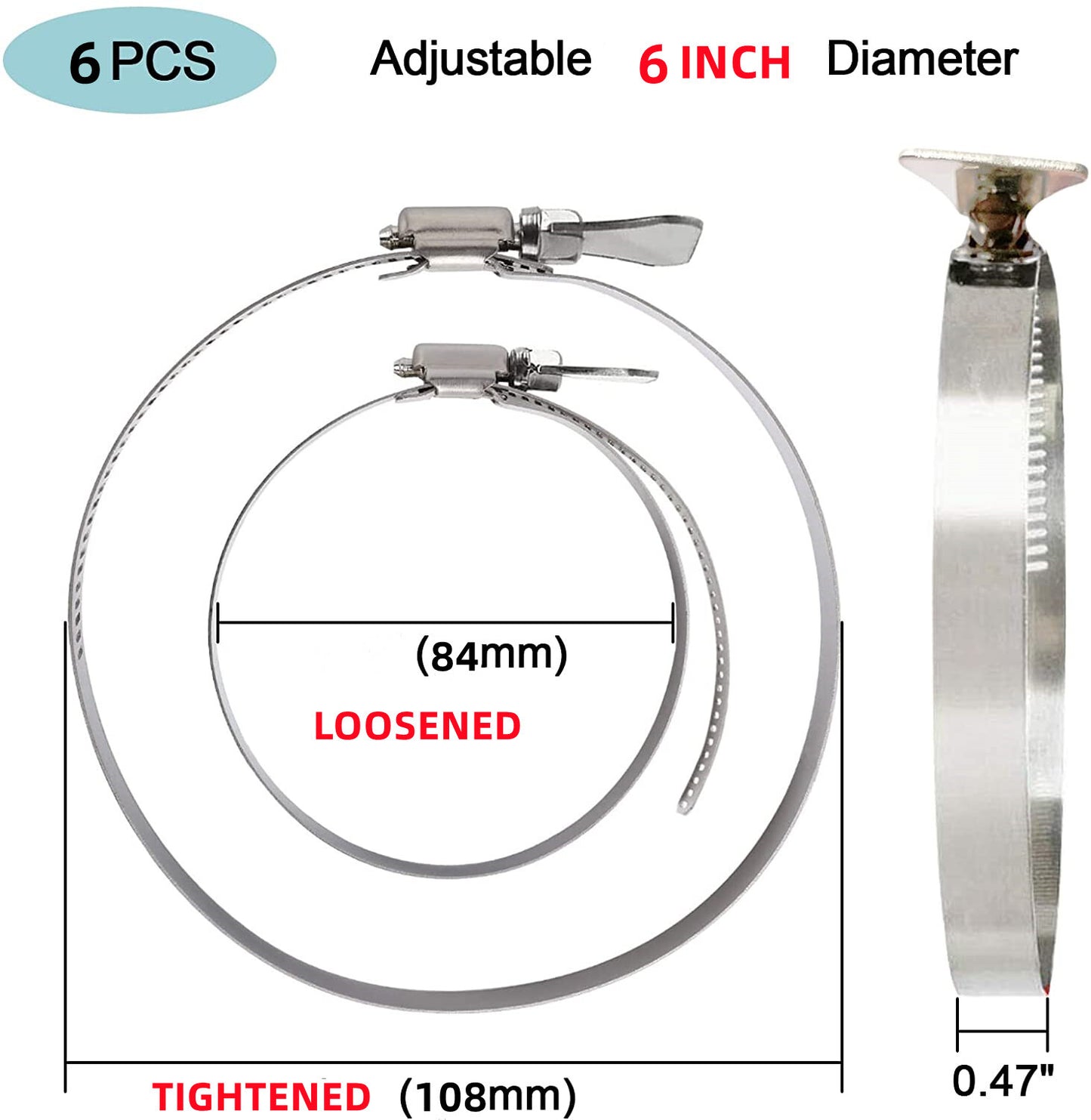 Thumb screw tube clamp fastener hose clamp for collecting air hoses