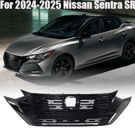 Front Bumper Upper Grille For 2024-2025 for Nissan Sentra SR Plastic Black