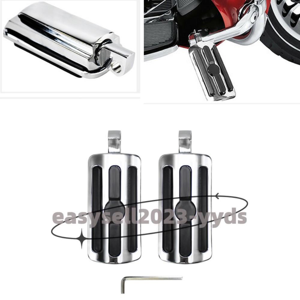 10mm Male Mount Foot Pegs Footrest Pedals for Harley Touring Street Glide Dyna
