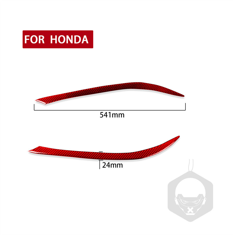 Red Carbon Fiber Front Headlight Eyelids Eyebrow Trim for Honda Stream 2006-2008
