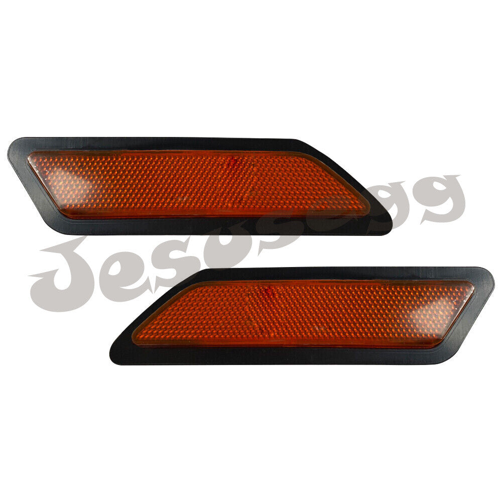 2X for BMW F30 F31 3-Series Black Front LHRH Bumper Reflector Side Marker Light