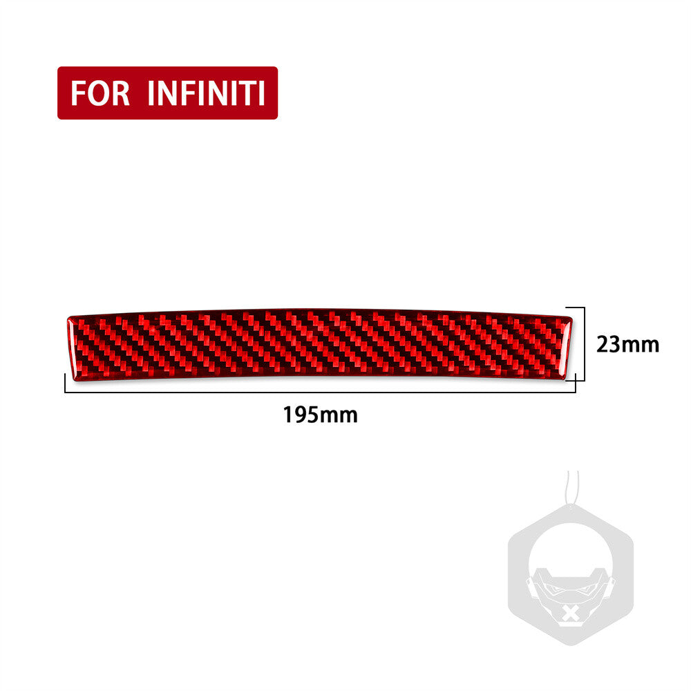 Red Carbon Fiber Interior CD Panel Lower Strip Trim Fit for Infiniti G37 2010-13