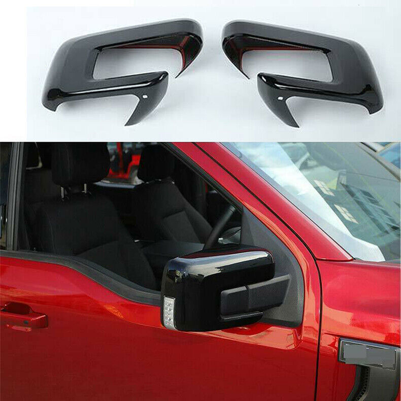 for Ford F150 F-150 2021-2023 Gloss Black Side Door Rearview Mirror Cover Caps