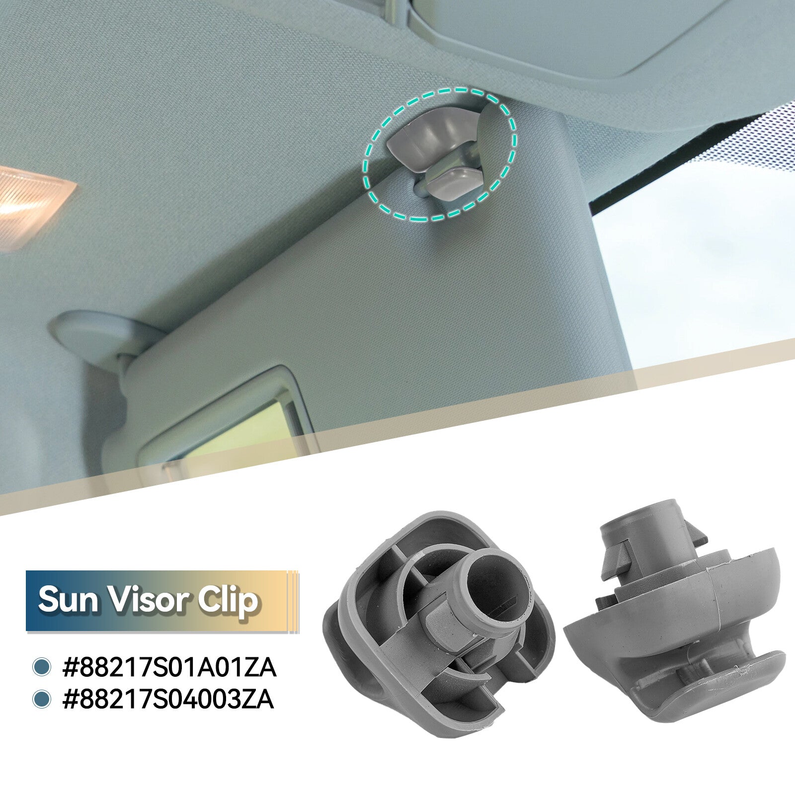 2pcs Gray Car Sun Visor Hook Clip Retainer 88217S01A01ZA for Honda for Civic 96-08