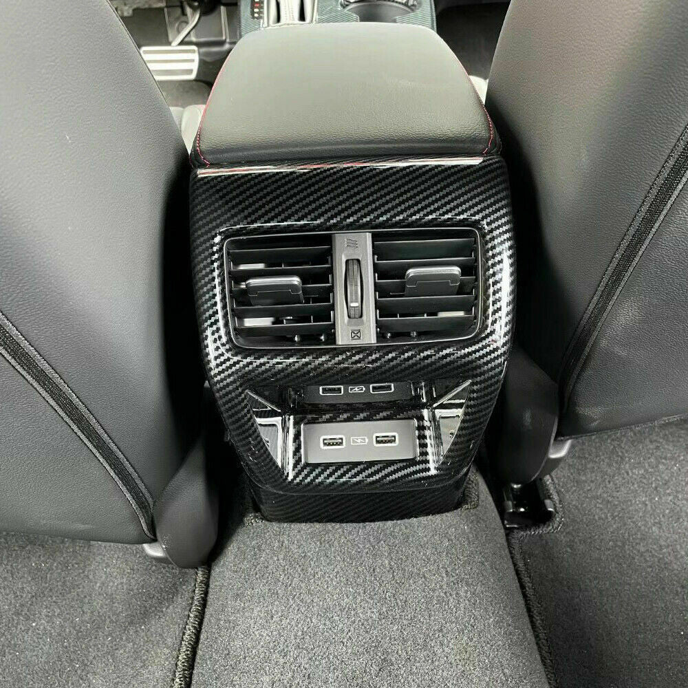 for Honda for Civic 2022-23 Carbon Fiber Rear Air Vent Outlet Panel Anti-kick Cover