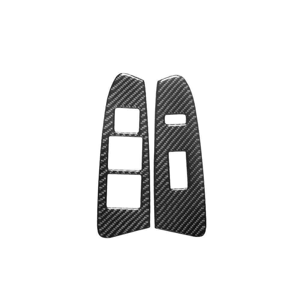 for Toyota Tacoma 2012-2015 6Pcs Front Window Button Control Trim Carbon Fiber