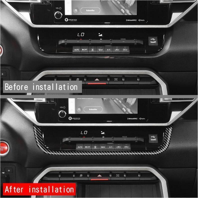 1P Carbon Fiber Console Dashboard Ac Button Frame Trim for Toyota Tundra 2022-24