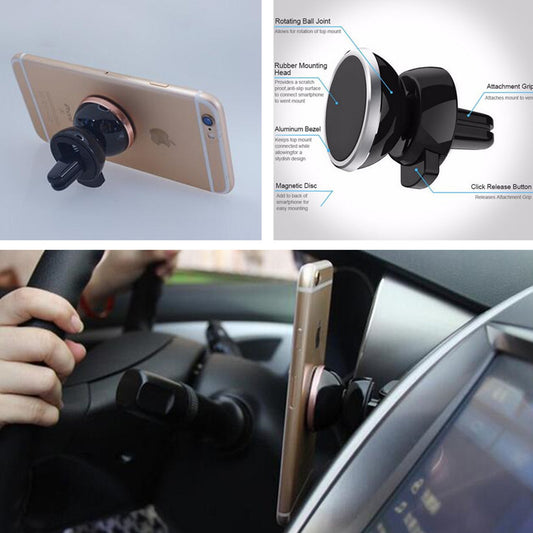 for Mini Magnetic Car Phone Holder Air Vent Clip Outlet Mount Mobile Holder Stand