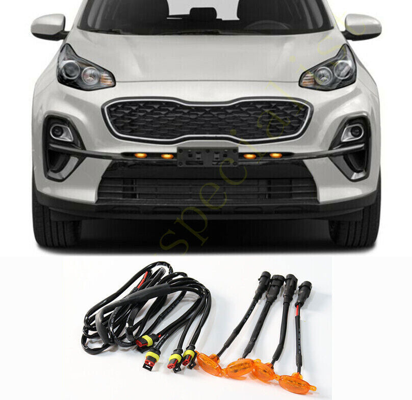 for Kia Sportage 2017-2022 Front Grille yellow LED Light Style DRL Lamp
