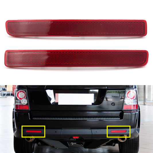 Rear Bumper Reflector Red Lens Warning Strip Pair for Land Rover Discovery 3 4