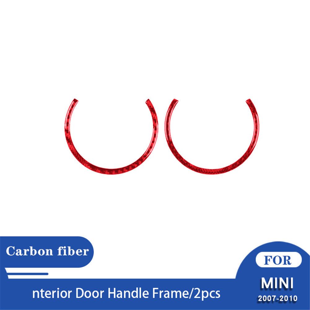 Red Carbon Fiber Door Handle Cover Trim Fit for Mini Cooper R55 R56 2007-2011