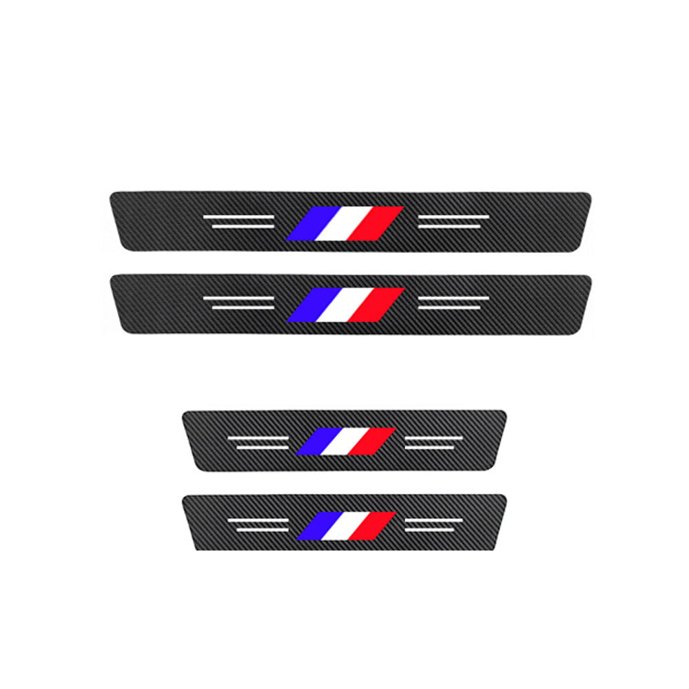 4x Door Sill Plate Protector for Mini Cooper Anti Scratch Carbon Fiber Color