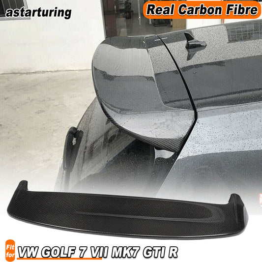 for VW for GOLF 7 VII MK7 GTI R 2014-17 REAL Carbon Fiber Rear Roof Spoiler Wing Lid