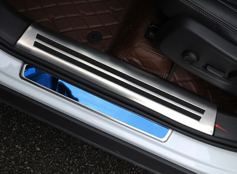 for Volvo XC40 2019-24 Silver Steel Door Sill Scuff Plate Cover Protector Set 4x