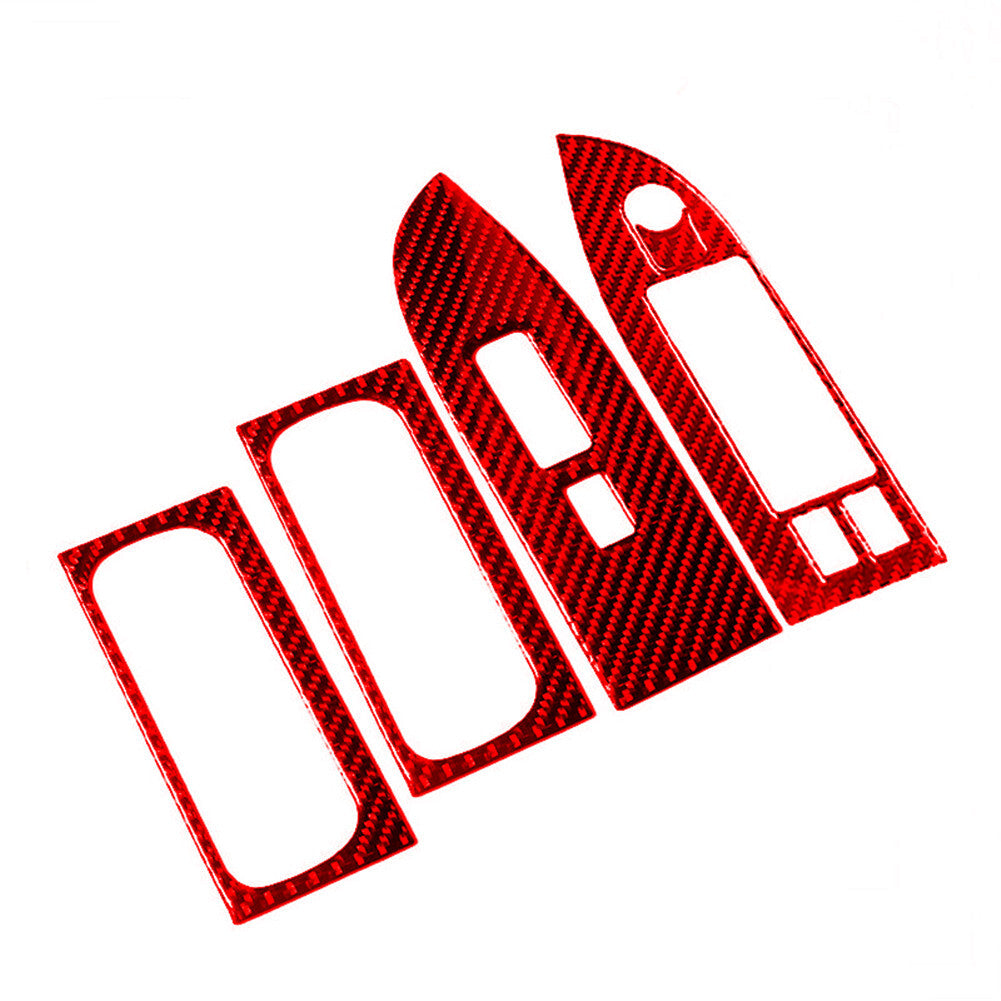 Carbon Fiber Front Door Decorative Cover Trim for Suzuki Grand Vitara 06-13 Red