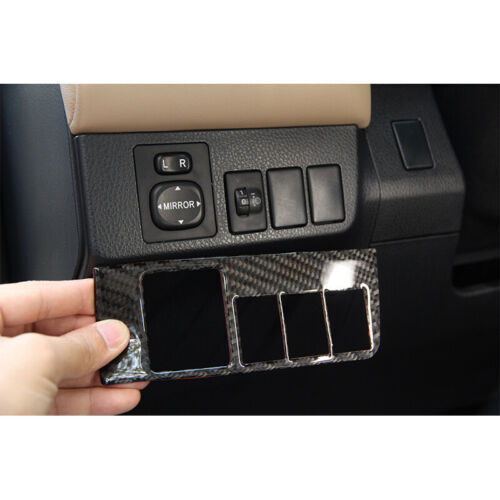 Soft Carbon Fiber Inner Rearview Mirror Switch Cover for Toyota RAV4 2013-2018