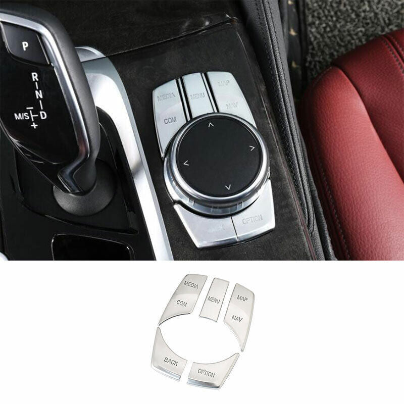 for BMW X3 G01 2018-2021 Silver Console Gear Shift Multimedia Button Cover Trim
