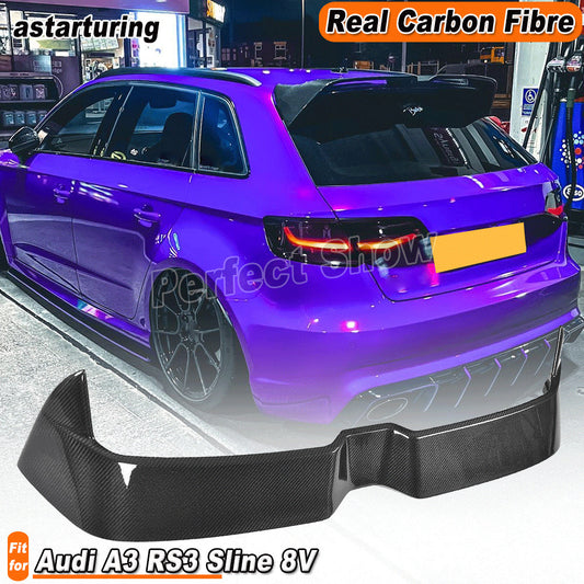 Carbon Fiber Rear Roof Wing Spoiler for Audi A3 RS3 Sline 8V Hatchback 4D 14-18
