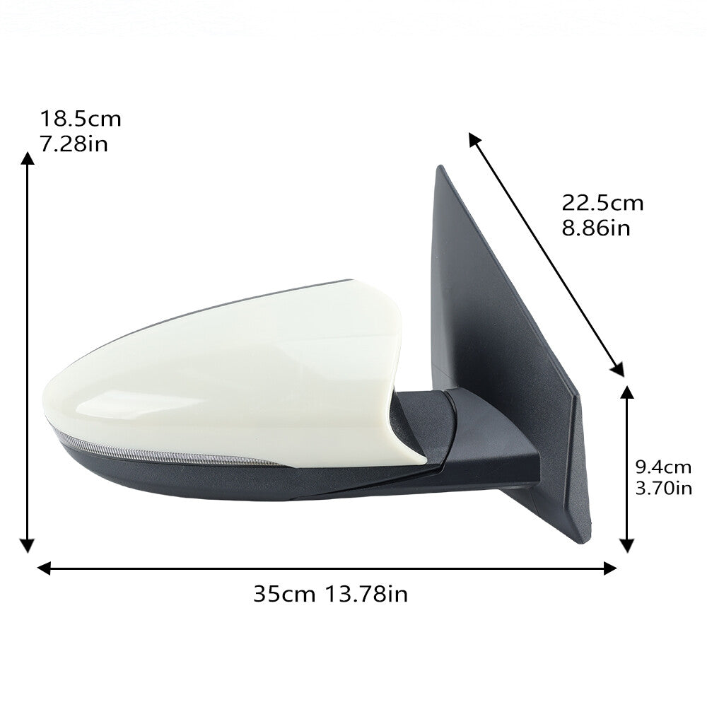 F¨¹r for Hyundai I20 MK3 BC BI 2020-2024 Au?enspiegel R¨¹ckspiegel Rechts Wei? 5 Draht