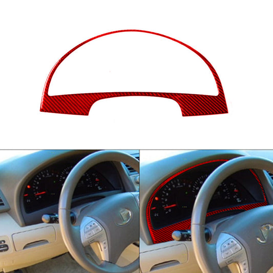 Red Carbon Fiber Speedmeter Panel Cover Trim Sticker for Toyota for Camry 2007-2011