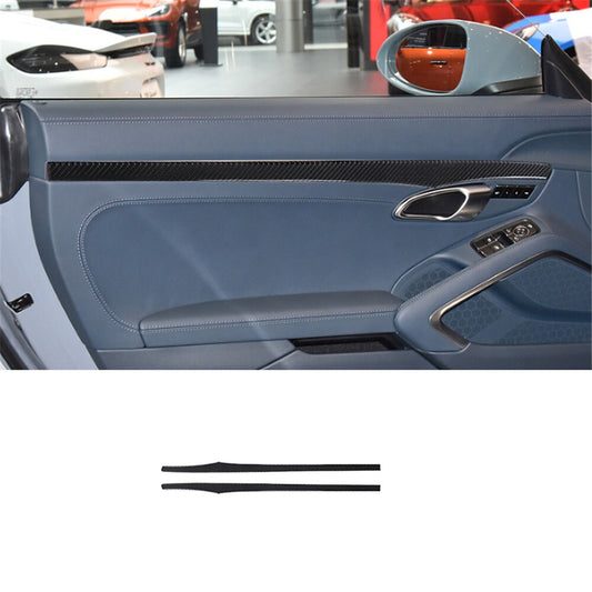 2PCS carbon fiber door trim strip trim for Porsche 718 2016-2022
