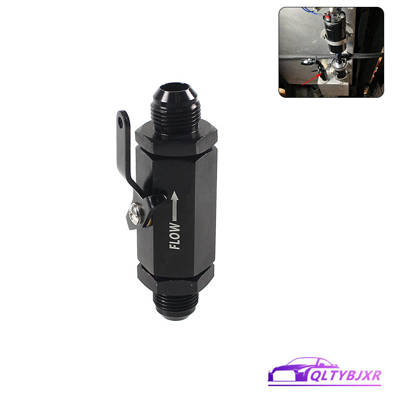 AN10 10AN Black Inline Fuel Shut Off Valve Cut Off Flow Control with Cable Lever