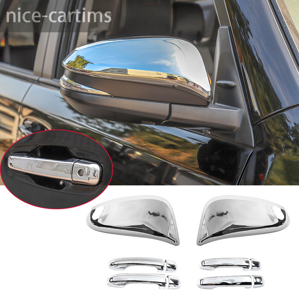 10¡ÁChrome ABS Side Rearview Mirror  Door Handle Cover For Toyot@ 4Runner 2017+