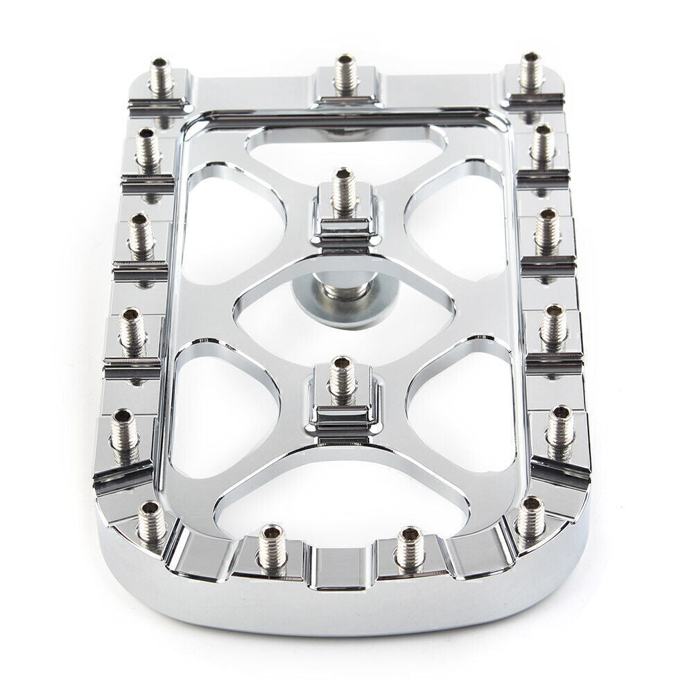 2x Chrome MX Style Large Brake Pedal Pad Cover Fit for Harley Softail Electra Glide