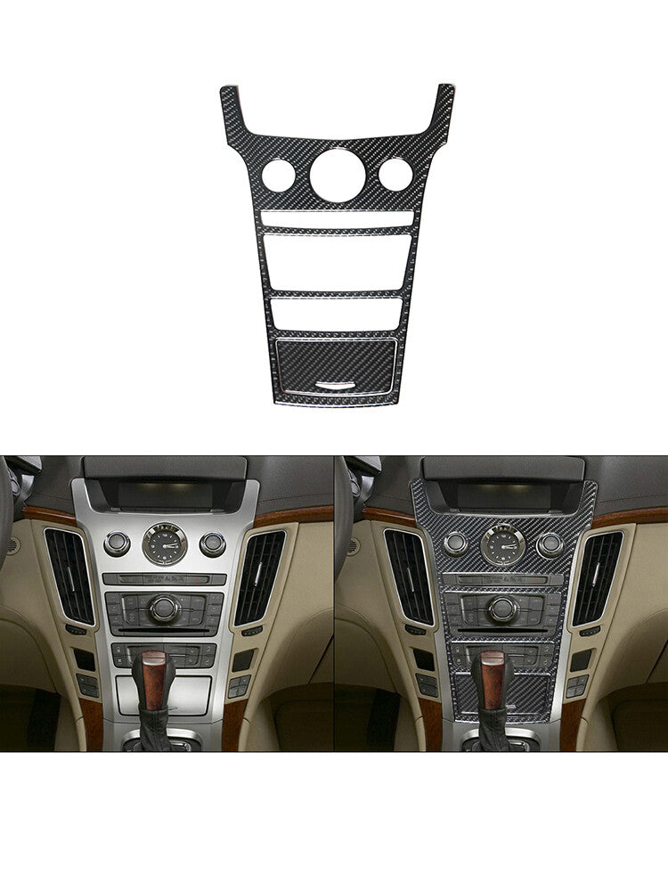 2Pcs Central Console Cover Trim Carbon Fiber for CADILLAC CTS SPORT 2008-UP