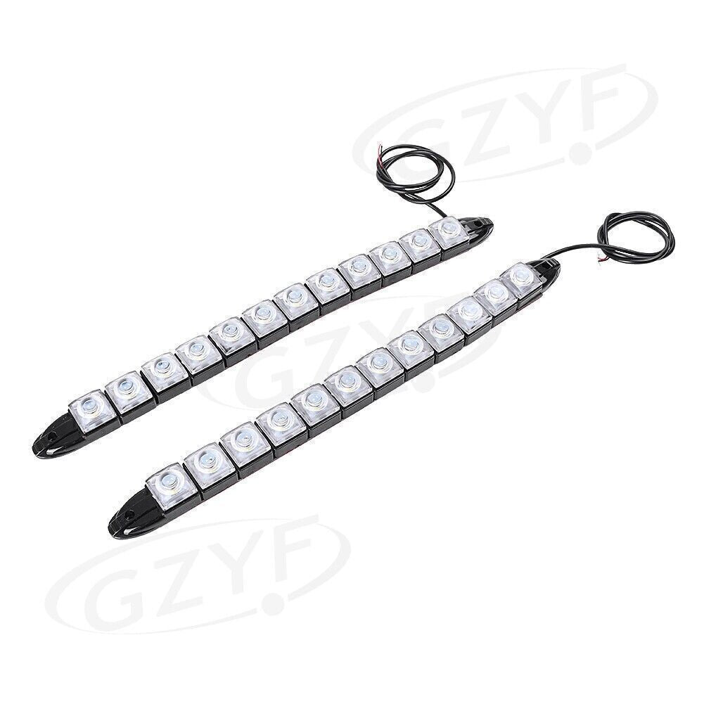2x 12 LED 12W Flexible DRL Daytime Running Driving Light Fog Lamp White