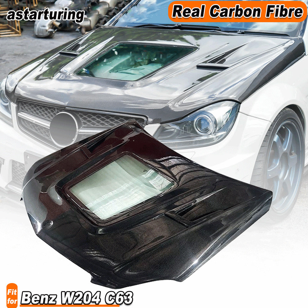 Fit for Benz W204 C63 2012-2014 REAL Carbon Front Bonnet Hood Engine Cover Lid