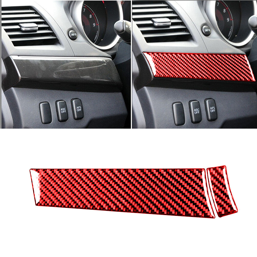 Red carbon fiber dashboard panel cover trim suits the for Mitsubishi Lancer 2008 - 15
