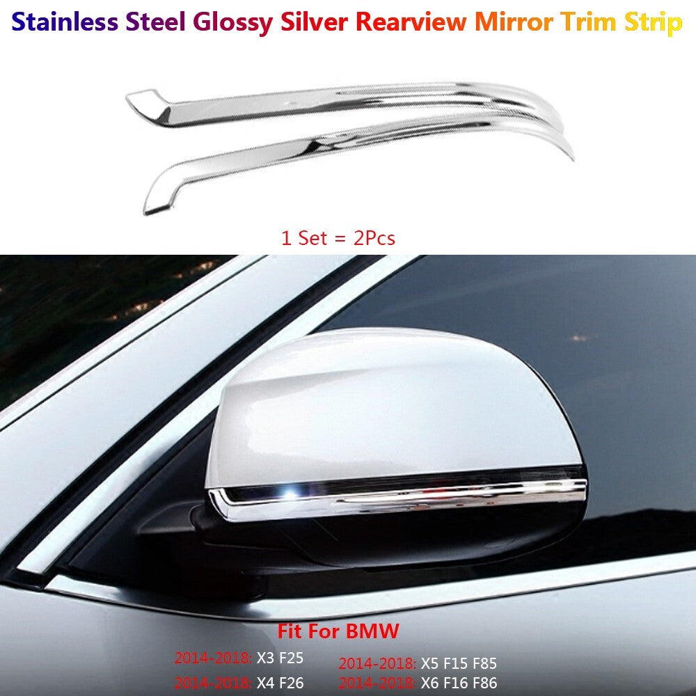 for BMW X3 X4 X5 X6 F15 F16 F25 F26 Car Exterior Rear Viewmirror Cover Trim Stip