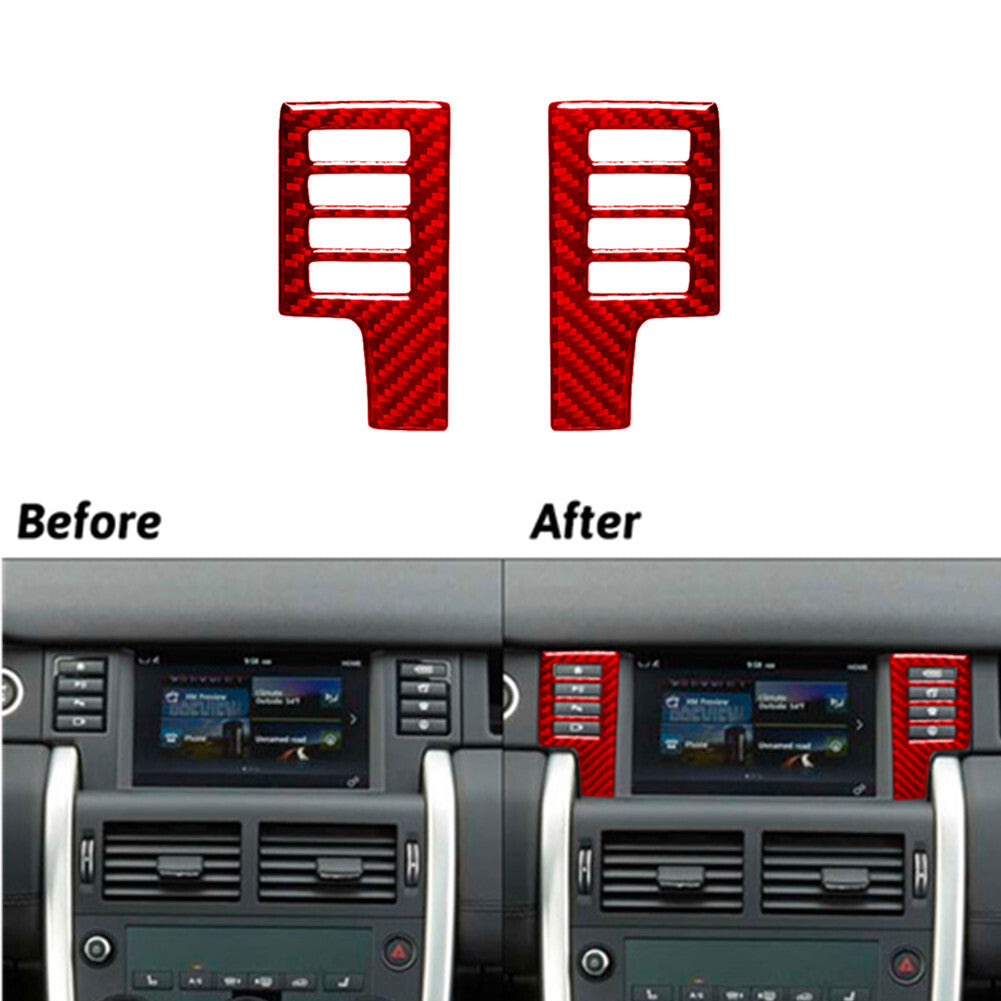 Red Carbon Fibre Screen Control Panel Trim for Land Rover Discovery Sport